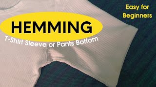 How to Hem TShirt Sleeve  Hemming Shorten Sleeves  Janome [upl. by Toft]