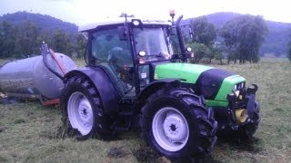 Deutz fahr Agrofarm 420  Vožnja Gnojnice 2013 [upl. by Eneja]