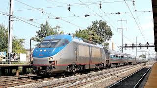 Amtrak and New Jersey Transit at North Elizabeth Station AM Rush Hour [upl. by Alleda]