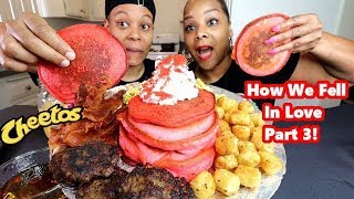 HOT CHEETOS PANCAKES BREAKFAST MUKBANG [upl. by Anippesuig]