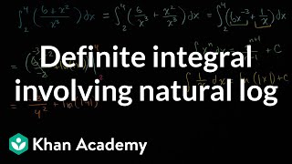 Definite integral involving natural log  AP Calculus AB  Khan Academy [upl. by Ahsuoj]