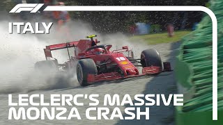 Charles Leclercs HighSpeed Crash at Monza  2020 Italian Grand Prix [upl. by Routh]