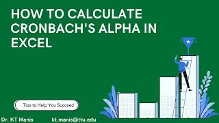 How to calculate Cronbachs alpha in Excel [upl. by Ahcsat306]