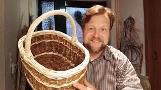 Flechten eines ovalen Henkelkorbs Teil 1 weaving a oval shaped basket with handle Part 1 [upl. by Clifton860]