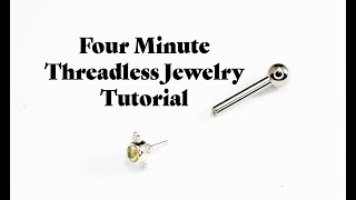 Four Minute Threadless Jewelry Tutorial [upl. by Alleyn]