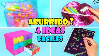 4 Ideas de Manualidades Cuando estás Aburrido [upl. by Hanfurd920]