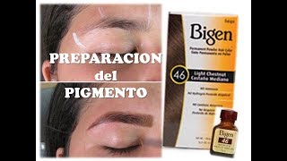 Pigmentación de Cejas con Bigen Preparación  Eyebrow Pigmentation with Bigen Preparation [upl. by Galan467]