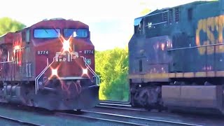 Canadian Pacific Train Meets CSX Train [upl. by Merridie]