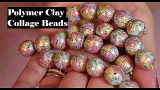 Creating Collage Beads for Polymer Clay Jewelry [upl. by Naujud848]