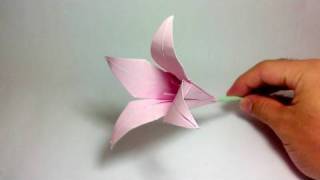 Origami Flower  Lily 100th video [upl. by Gnoy697]