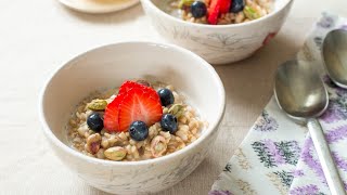 Easy Homemade Whole Oat Groats Oatmeal Recipe  EatSimpleFoodcom [upl. by Cohdwell146]