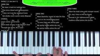 Cornerstone Hillsong  How to Play on the Piano  C [upl. by Areit216]