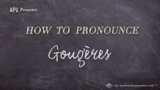 How to Pronounce Gougères Real Life Examples [upl. by Enyaz]