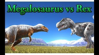 Megalosaurus VS Rex  ARK Survival Evolved  Cantex [upl. by Pacificia]