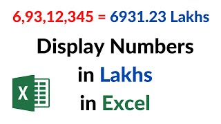 Display numbers in Lakhs in Excel [upl. by Nodarse116]