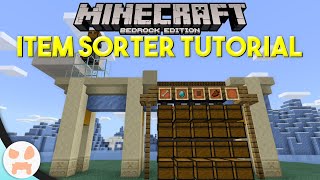 Minecraft Bedrock ITEM SORTER TUTORIAL  Easy Automatic Expandable [upl. by Bodwell]