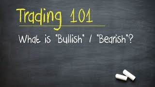 Trading 101 What is quotBullishquot  quotBearishquot [upl. by Refanej]