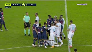 PSG vs Marseille Brawl 5 Red Cards [upl. by Lon]