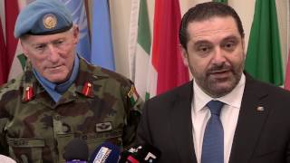 Prime Minister Hariri visits UNIFIL headquarters [upl. by Shelia]