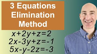 Solving Systems of 3 Equations Elimination [upl. by Estella]