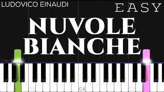 Ludovico Einaudi  Nuvole Bianche  EASY Piano Tutorial [upl. by Hilton]