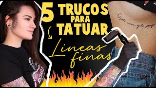 5 TRUCOS 🤯 para TATUAR LÍNEAS finas perfectas ✔️ [upl. by Scott]