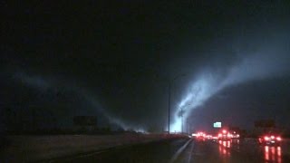 Massive tornado roars across highway [upl. by Aylmar603]