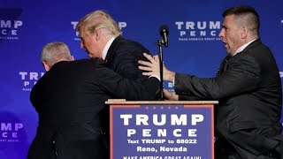 Donald Trump rushed off stage during rally in Nevada [upl. by Lyrac]