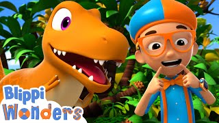 Blippis Dinosaur Pet TRex  Blippi Wonders  Educational Cartoons for Kids [upl. by Arihppas]