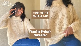 Attempting to crochet a sweater using ONLY mohair  Crochet With Me Ep 15 [upl. by Neu734]