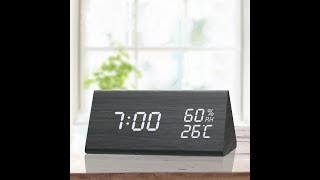 JALL 1502 Digital Wooden Alarm Clock Setting Instruction [upl. by Sitto]