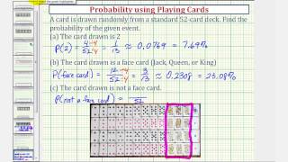 Ex Find Basic Probabilities Using a Deck of Playing Cards [upl. by Iznil]