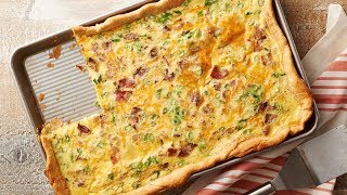 BaconCheddar Slab Quiche  Pillsbury Recipe [upl. by Paske]