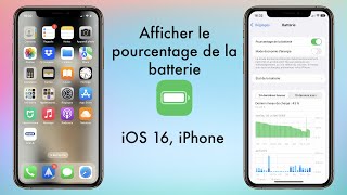 Tuto iOS 16  comment afficher le pourcentage de la batterie de liPhone [upl. by Ecile]