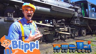 Blippi Explores A Steam Train  Learning Trains For Kids [upl. by Haleak213]