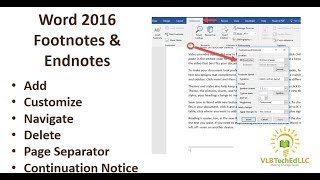 Word 2016 Footnotes and Endnotes [upl. by Darcy]