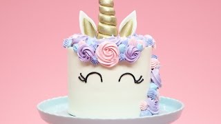 HOW TO MAKE A UNICORN CAKE  NERDY NUMMIES [upl. by Mannuela336]