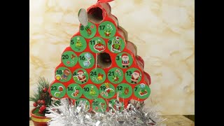 Christmas advent calendar how to make it recycling rolls of toilet paper [upl. by Nezah]