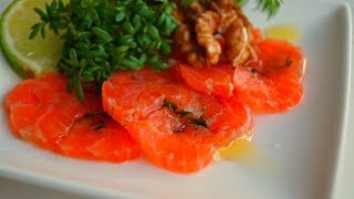 How To make SALMON CARPACCIO  Salmon carpaccio video recipe  home made cold smoked salmon [upl. by Savior]