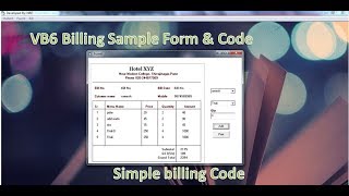 Visual Basic 6 Billing Code [upl. by Ugo]