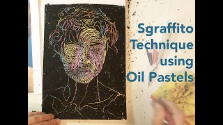 Sgraffito Technique using Oil Pastels  Step by Step [upl. by Ahseele]