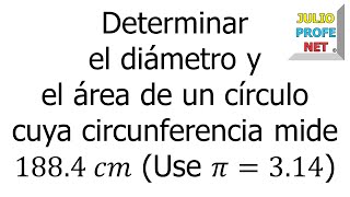 DIÁMETRO Y ÁREA DE UN CÍRCULO [upl. by Hermosa]