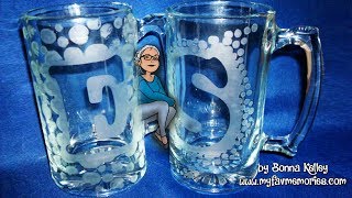 How to do Glass Etching with Vinyl  Etched Mug 2017 [upl. by Camus]