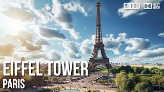 Eiffel Tower Paris Elevator Ride Top Floor 360° Panorama View  🇫🇷 France 4K HDR Walking Tour [upl. by Ynnaej]