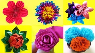 10 FLORES DE PAPEL CÓMO HACER DIFERENTES FLORES MUY FÁCILMANUALIDADES DE PAPEL  Ideas Fantásticas [upl. by Devi979]