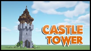 Minecraft How to Build a castle Tower  Tutorial [upl. by Findlay]