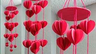 DIY Wall Hanging  Heart Design Valentines Day Room Decor  Valentines Day Decoration Ideas [upl. by Macri]