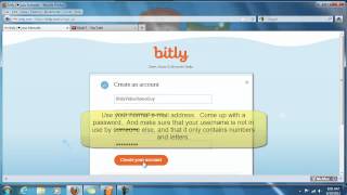 Bitly 2  Setting up a Free Account [upl. by Oiramed]