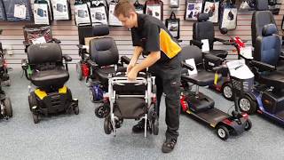 Folding and Unfolding the iGo Power Chair from Pride Mobility [upl. by Cassady]