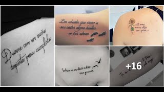 Tatuajes de Frases 16 Hermosas y Conmovedoras Frases [upl. by Joelly]